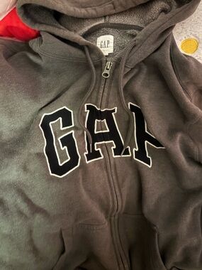 GAP Charcoal Gray Hooded Zip-Up Sweatshirt